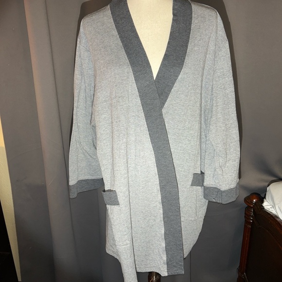 🤍 Charter Club Intimates Gray Knit Robe / Lounge Cardigan – XL - Picture 2 of 3